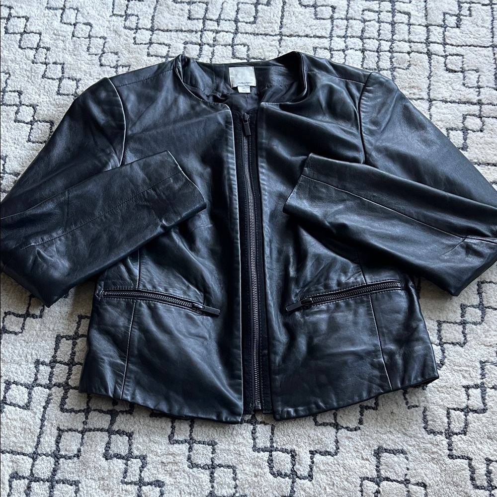 Halogen Black Genuine Leather Jacket - image 4